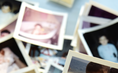 image of photos scattered on a table