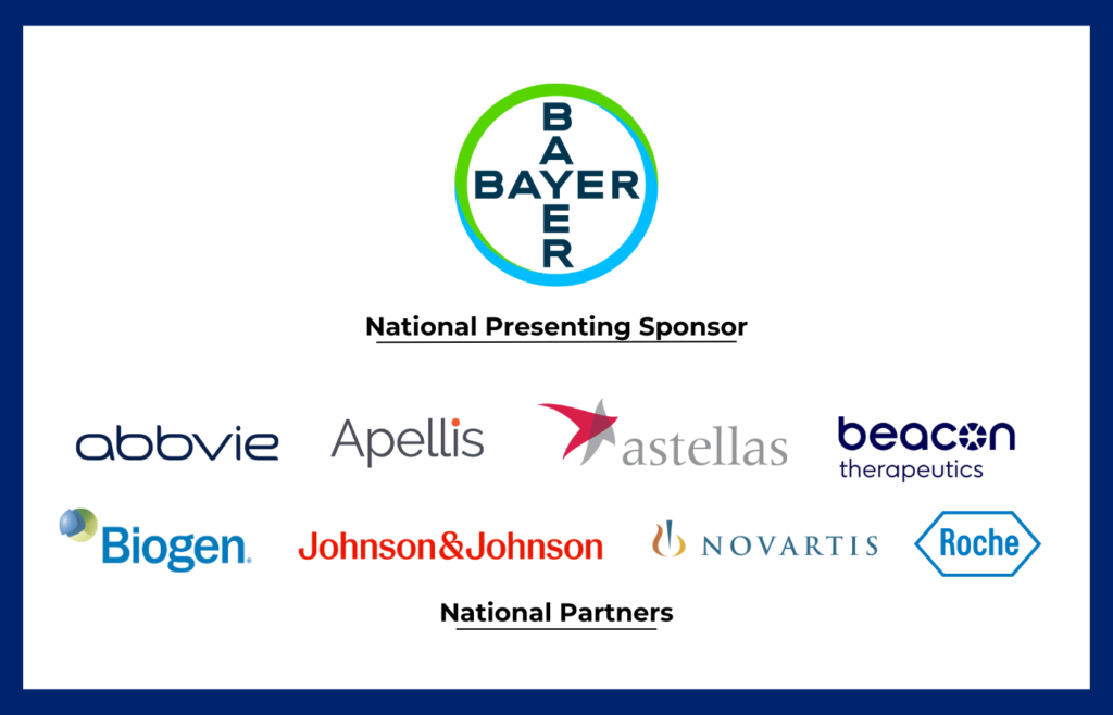 View Point Sponsor Logos: National Presenting Sponsor: Bayer, National Partners: Abbvie, Apellis, Astellas, Beacon Therapeutics, Biogen, Johnson & Johnson, Novartis, Roche