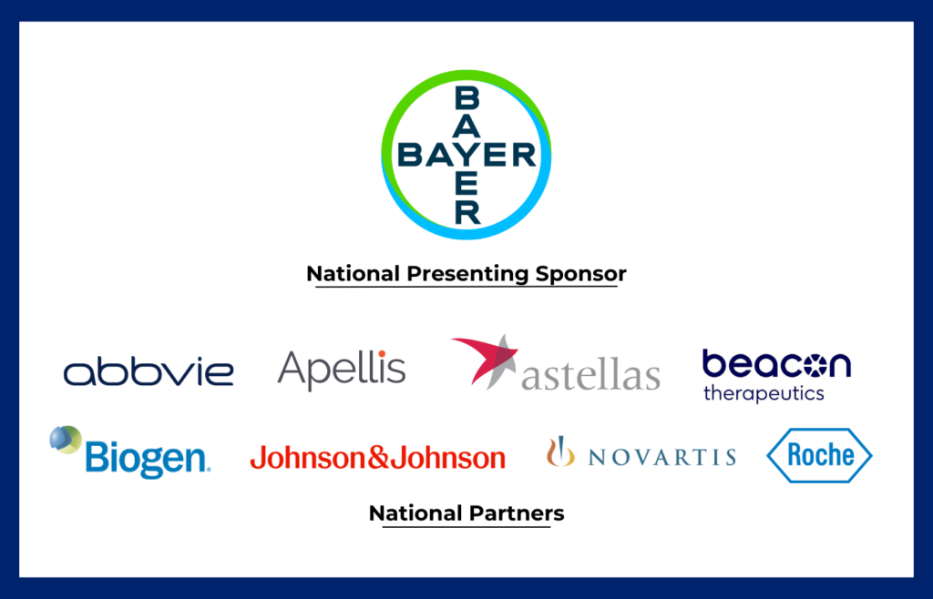 National Presenting Sponsor: Bayer

National Partners: Abbvie, Apellis, Astellas, Biogen, Janssen, Novartis & Roche