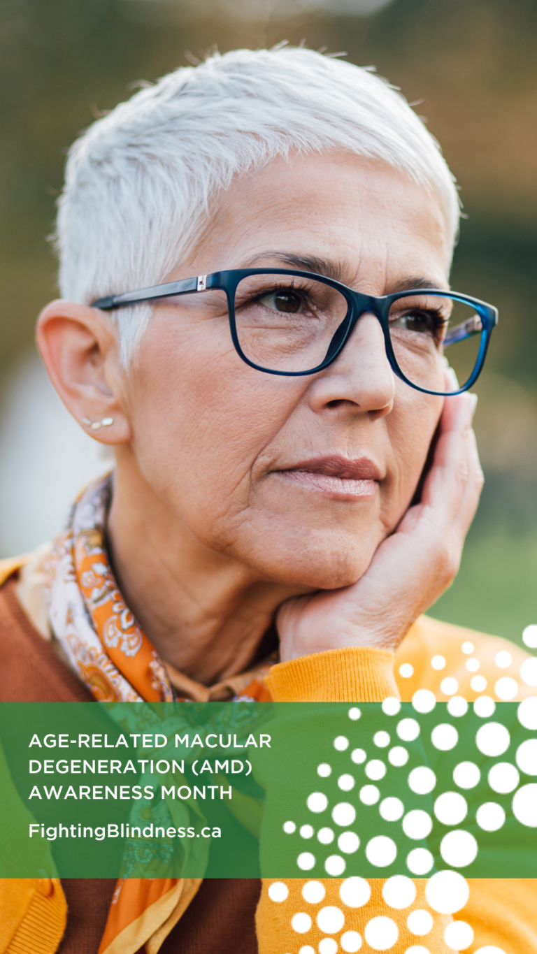 Age Related Macular Degeneration (AMD) Month | FightingBlindness.ca | older woman