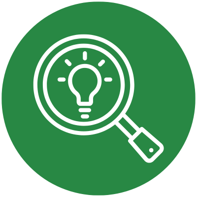 microscope icon with lightbulb