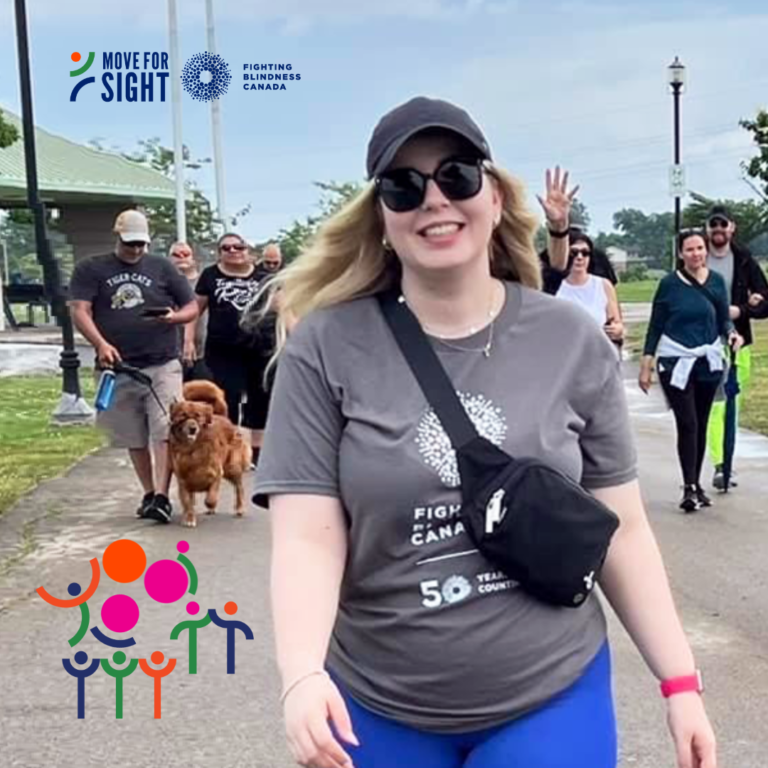 Move for Sight participant on a walk challenge