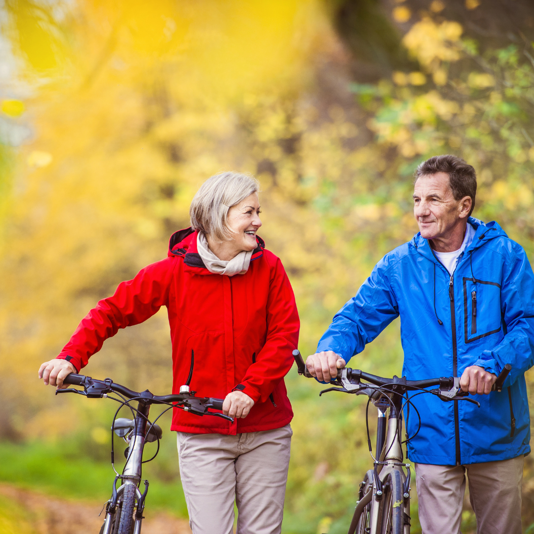 Older people with bikes