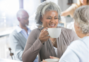 Woman drinking coffee